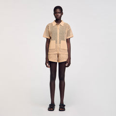 Sandro / Rhinestone cardigan Sand