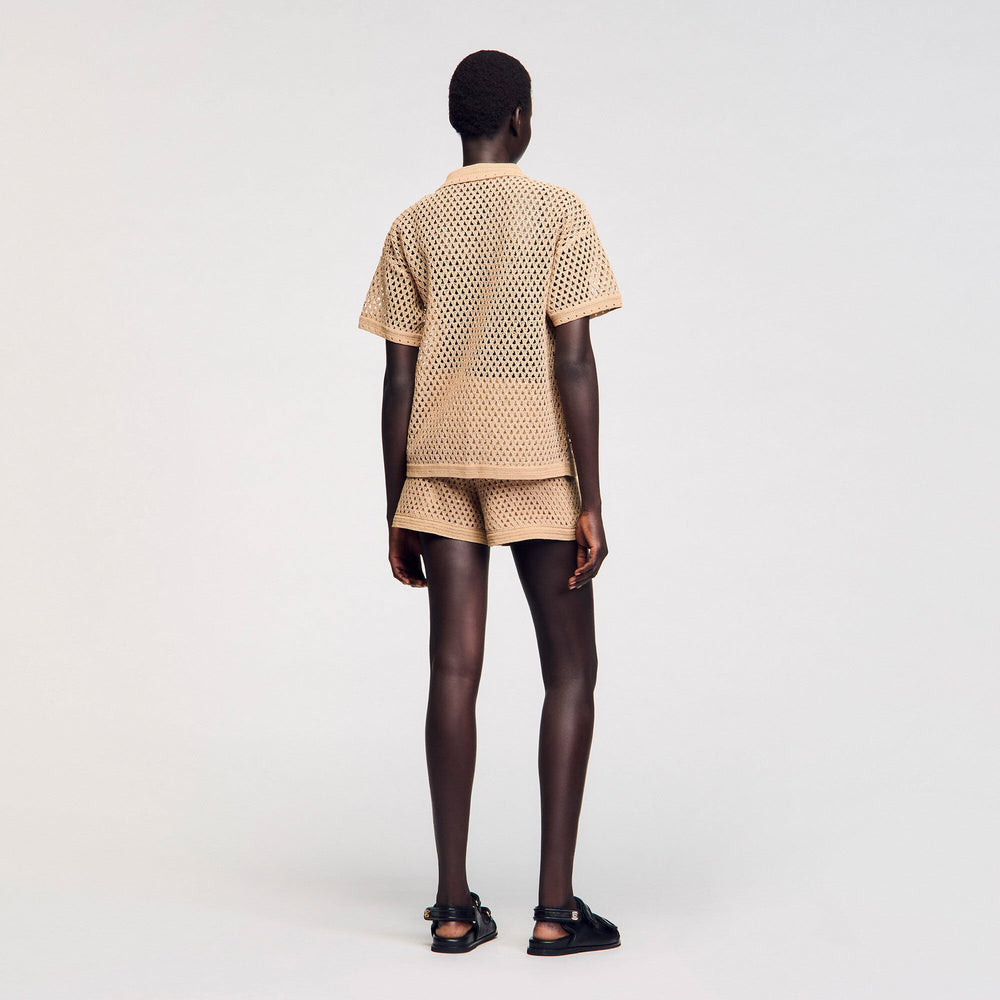 Sandro / Rhinestone cardigan Sand