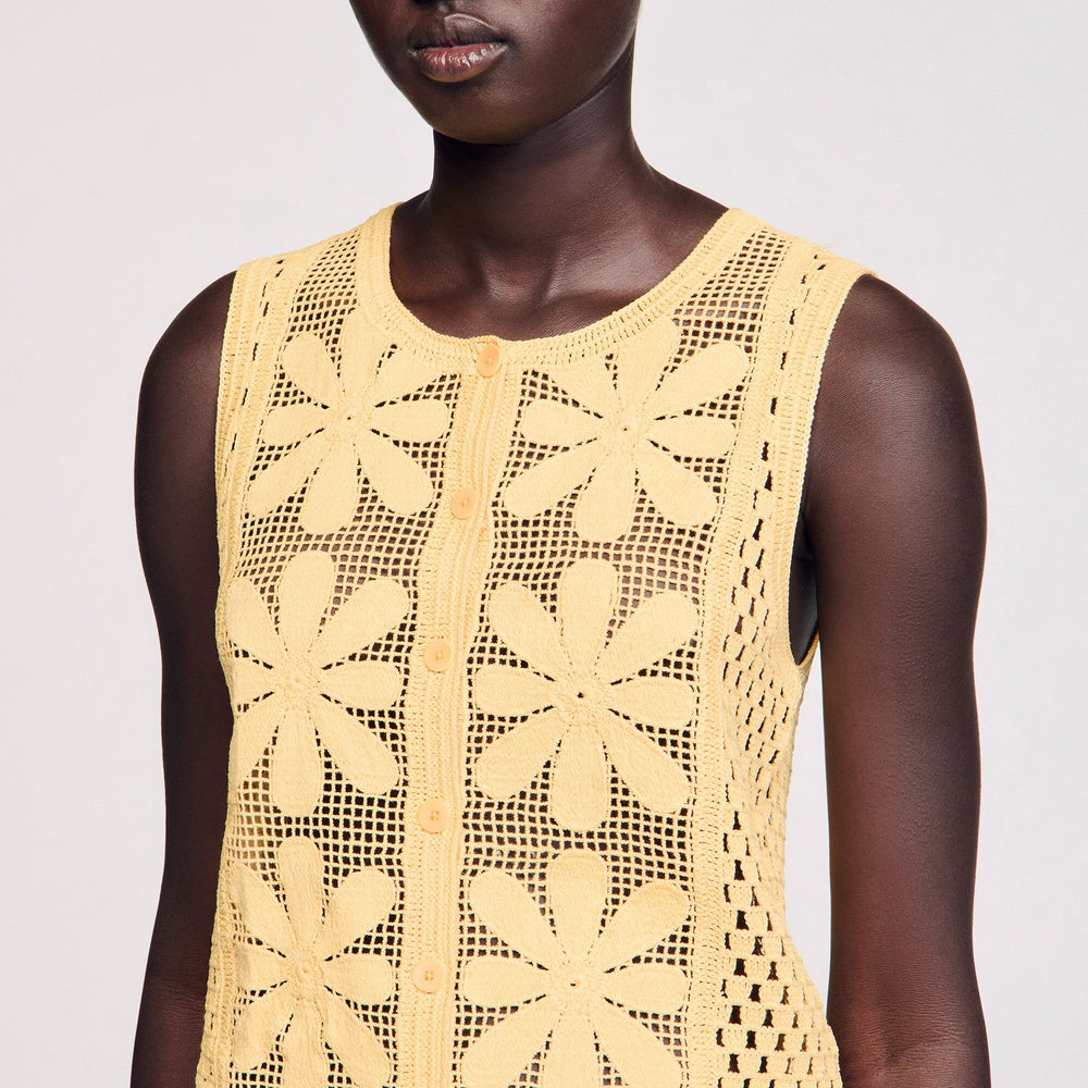 Sandro / Crochet top Yellow