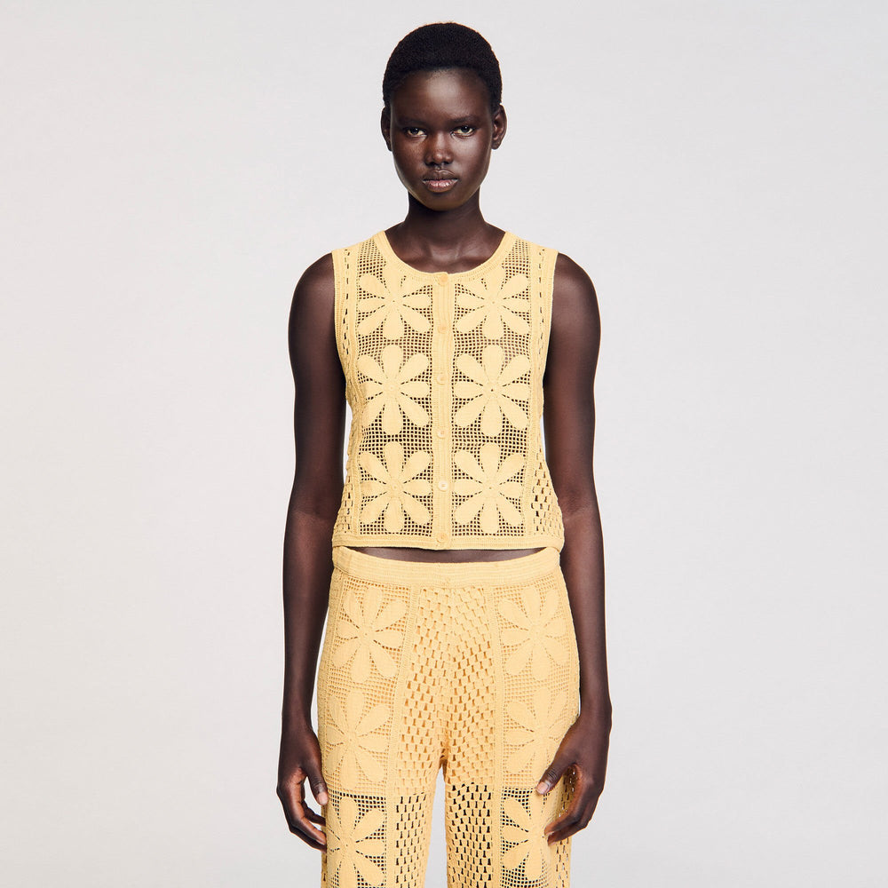 Sandro / Crochet top Yellow