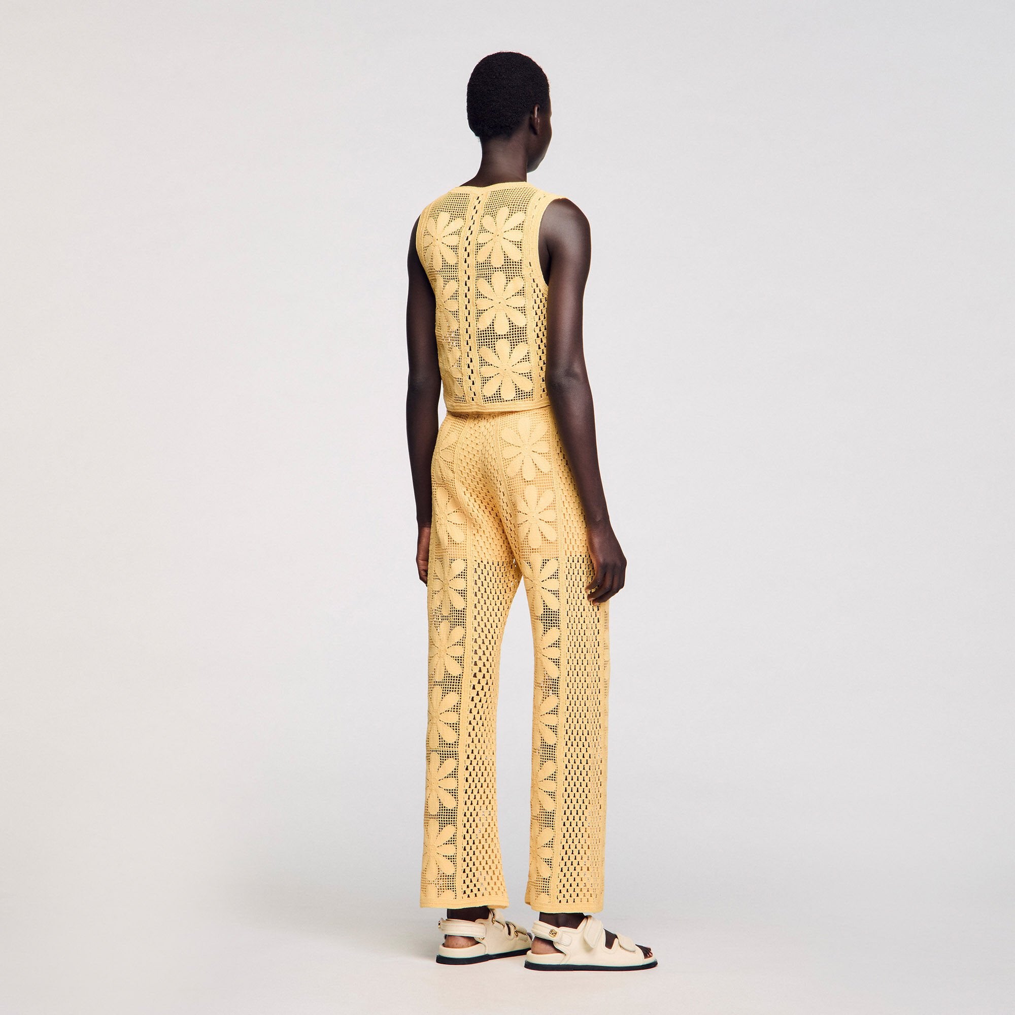 Sandro / Crochet top Yellow