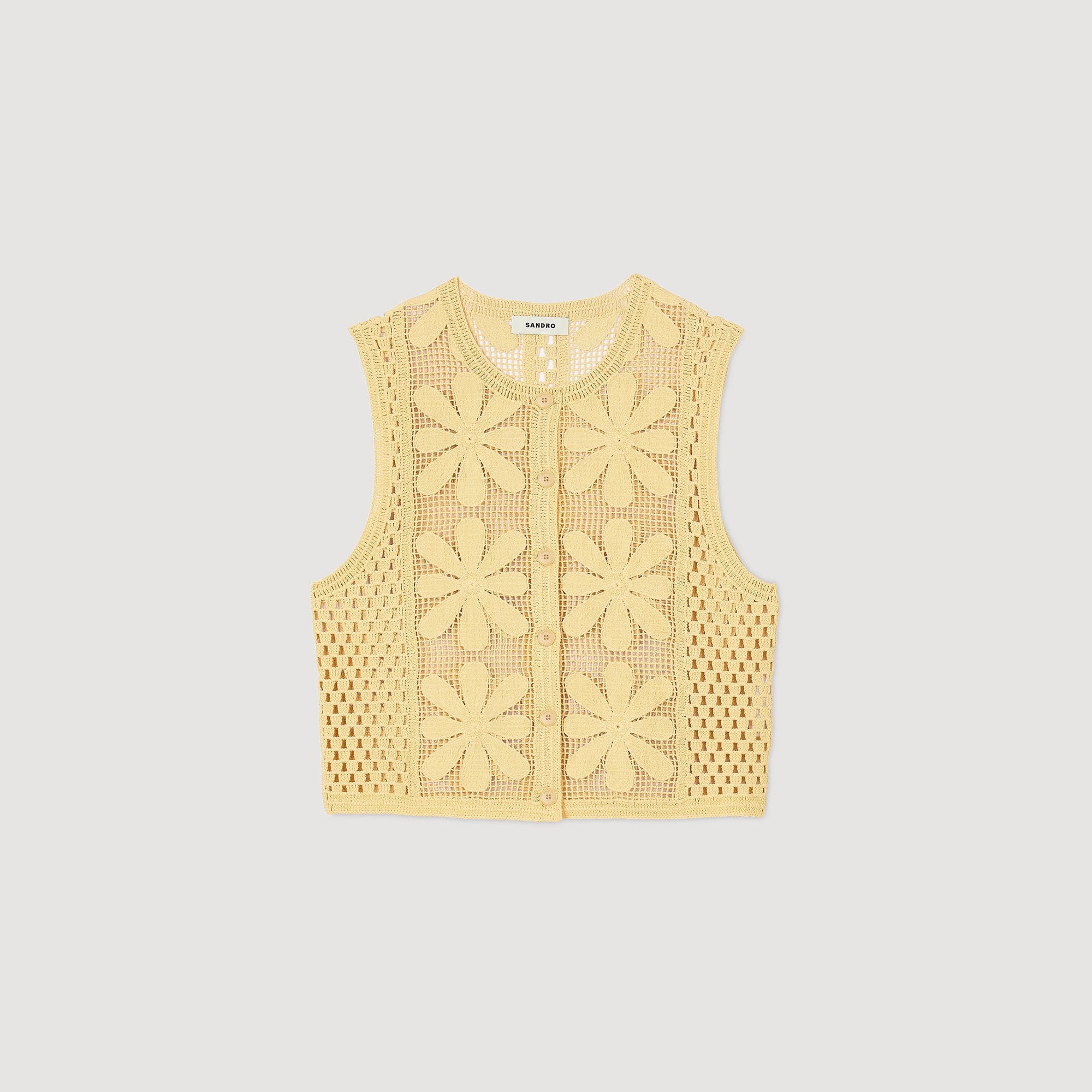 Sandro / Crochet top Yellow