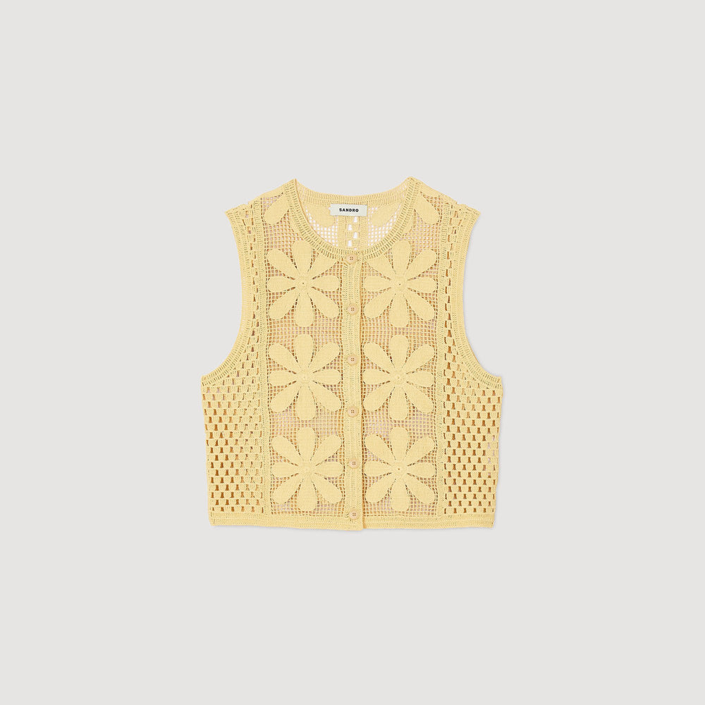 Sandro / Crochet top Yellow
