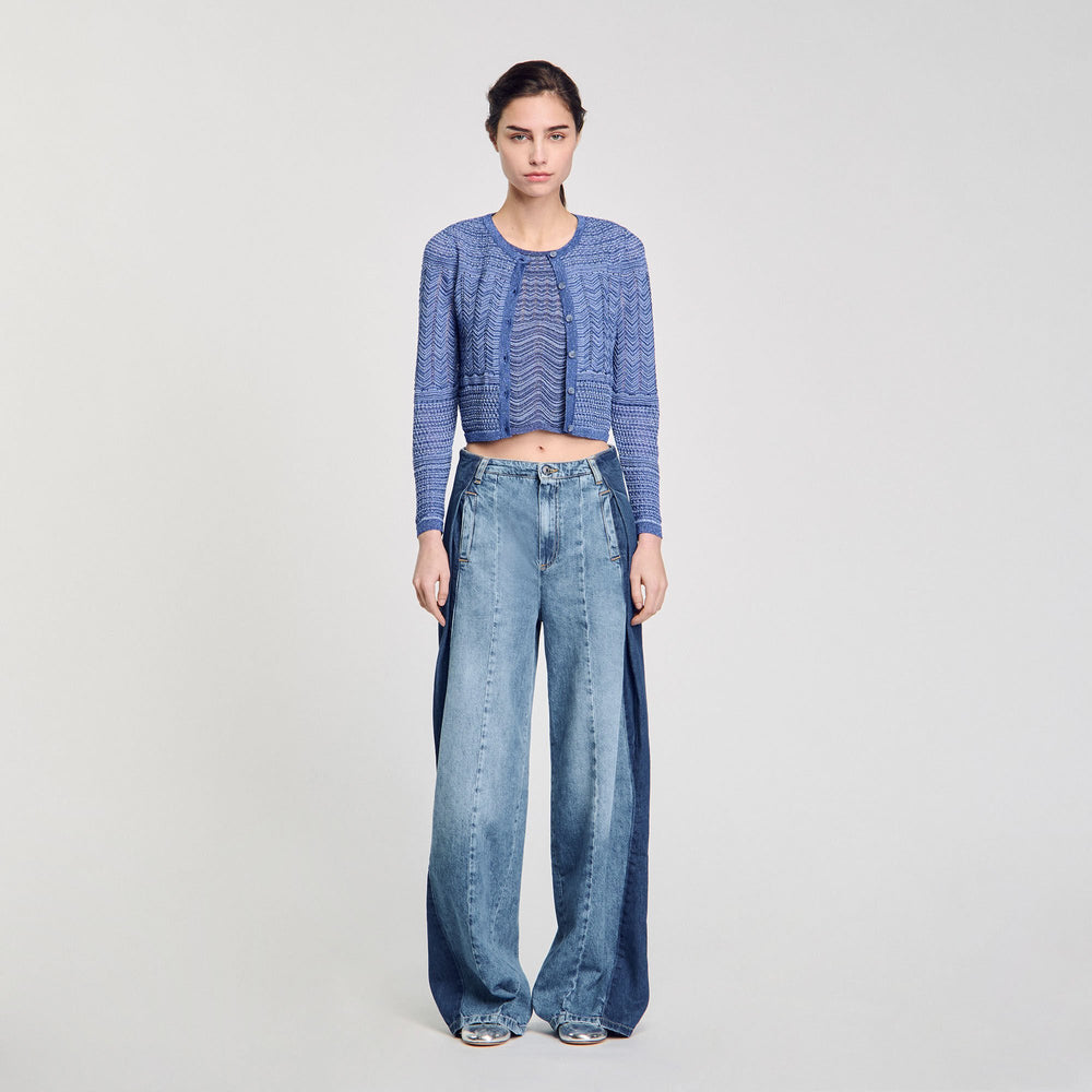 Sandro / Glitter knit cardigan Royal Blue