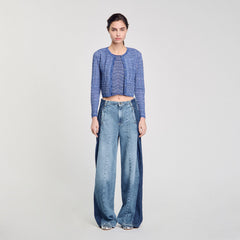 Sandro / Glitter knit cardigan Royal Blue