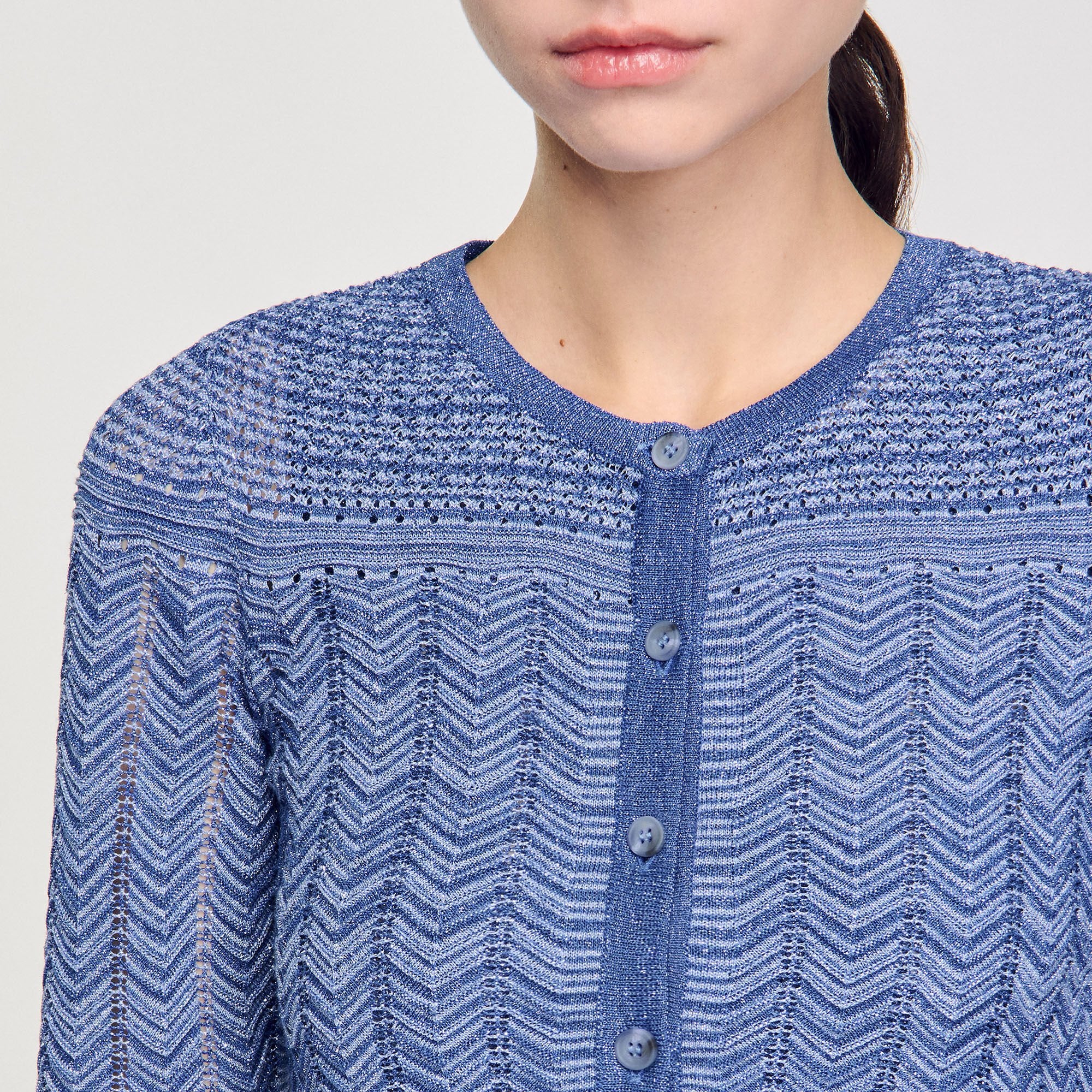 Sandro / Glitter knit cardigan Royal Blue