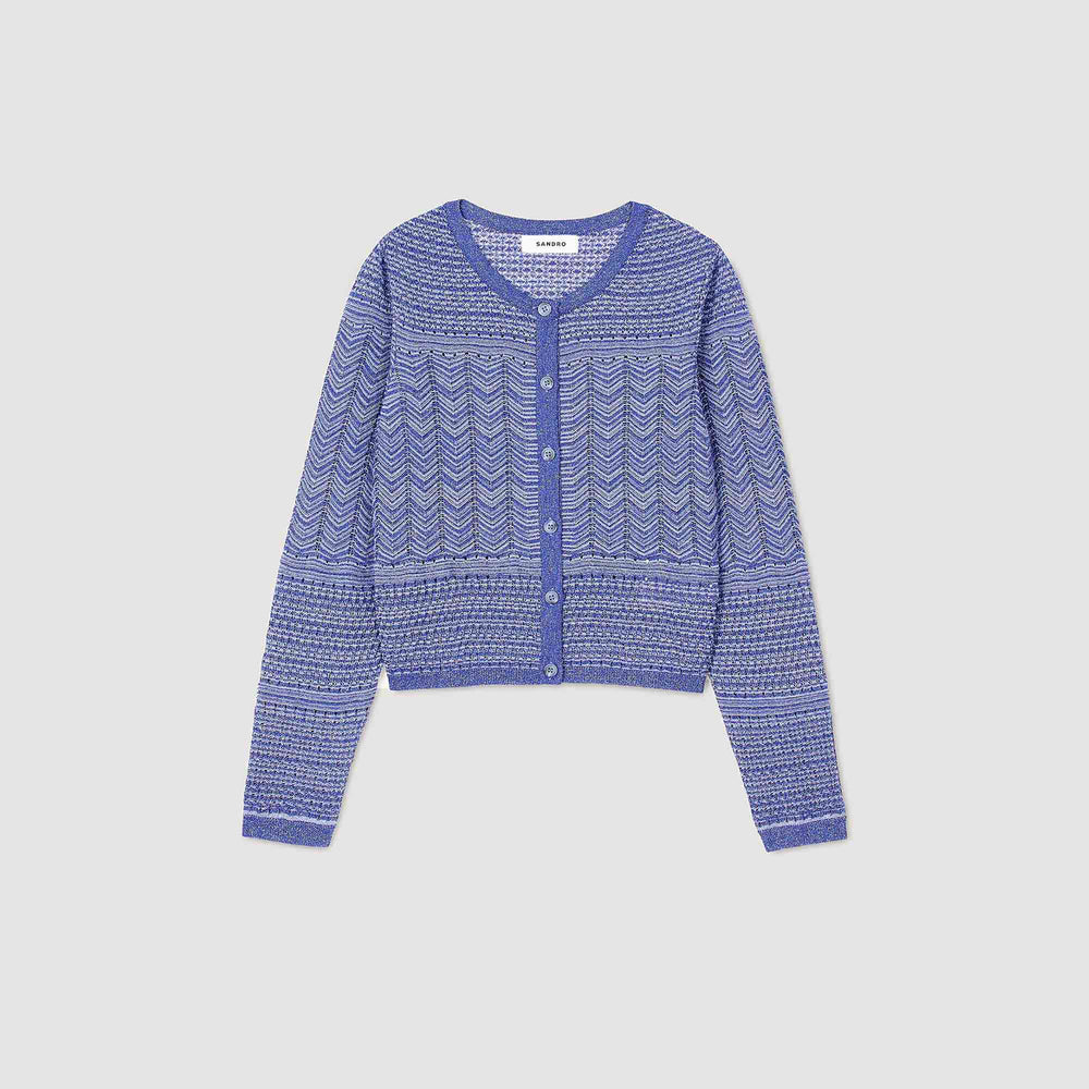 Sandro / Glitter knit cardigan Royal Blue