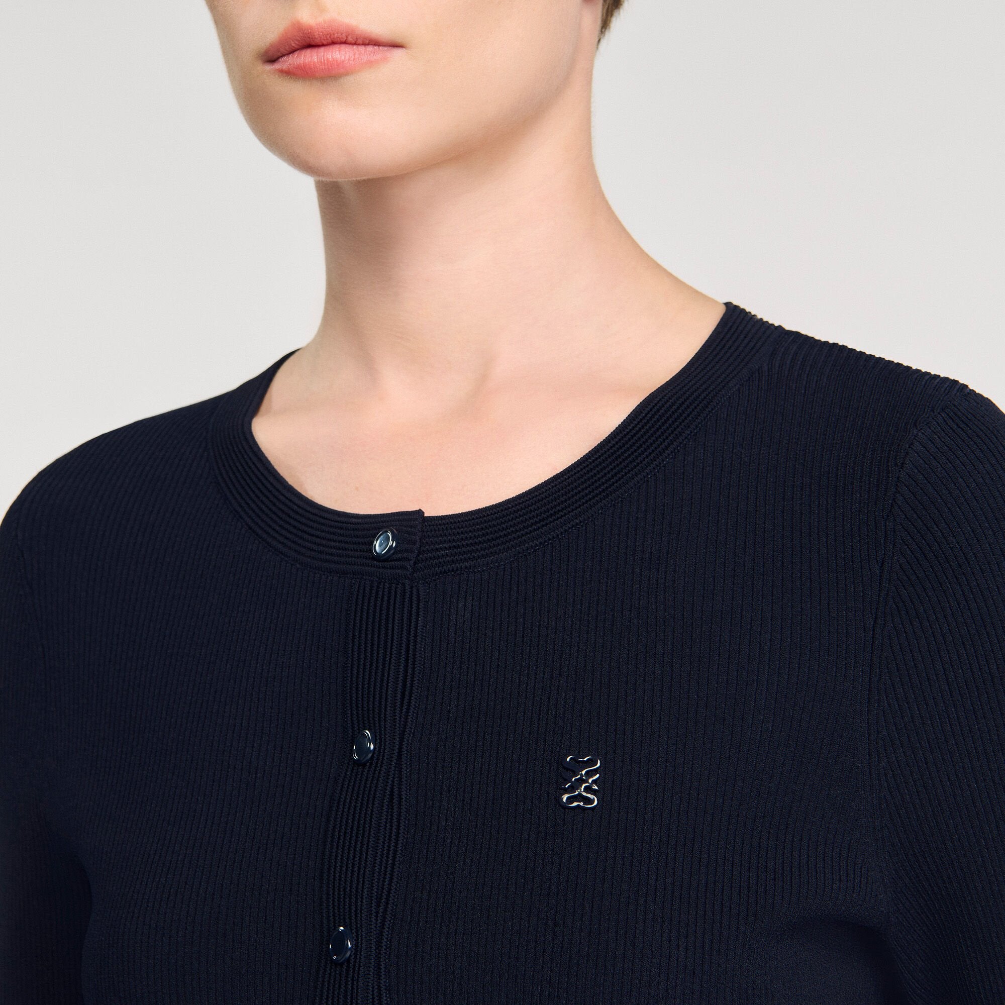 Sandro / Polo shirt with decorative buttons Navy Blue