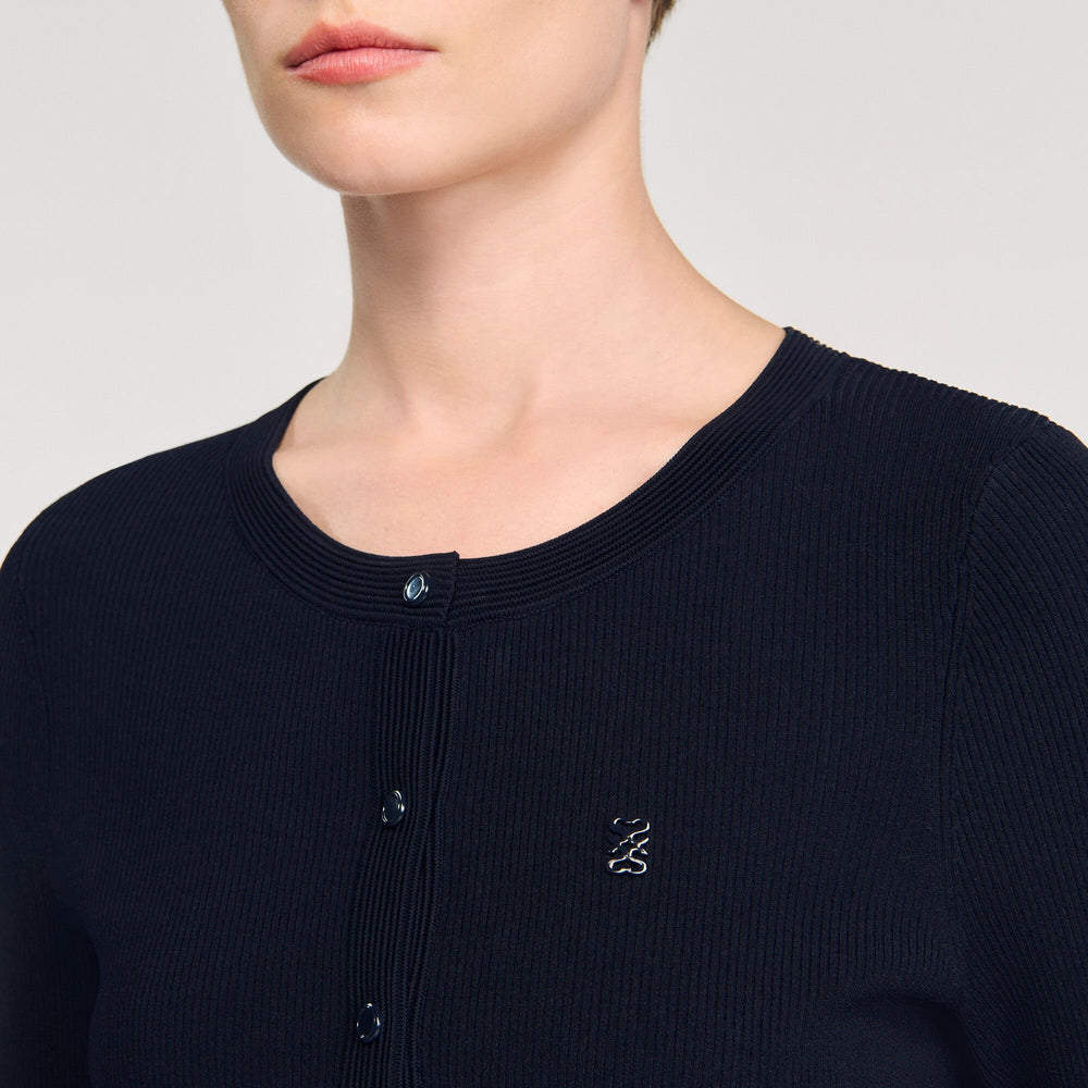 Sandro / Polo shirt with decorative buttons Navy Blue
