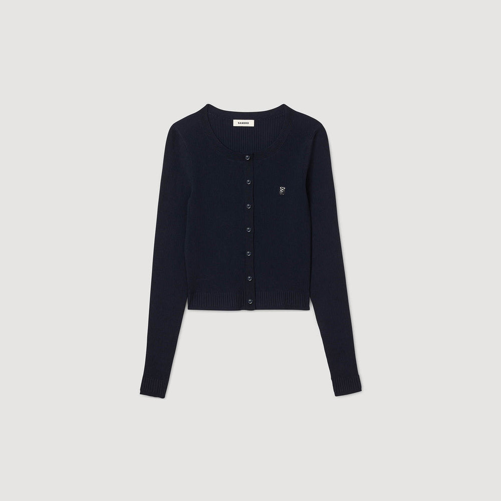 Sandro / Polo shirt with decorative buttons Navy Blue