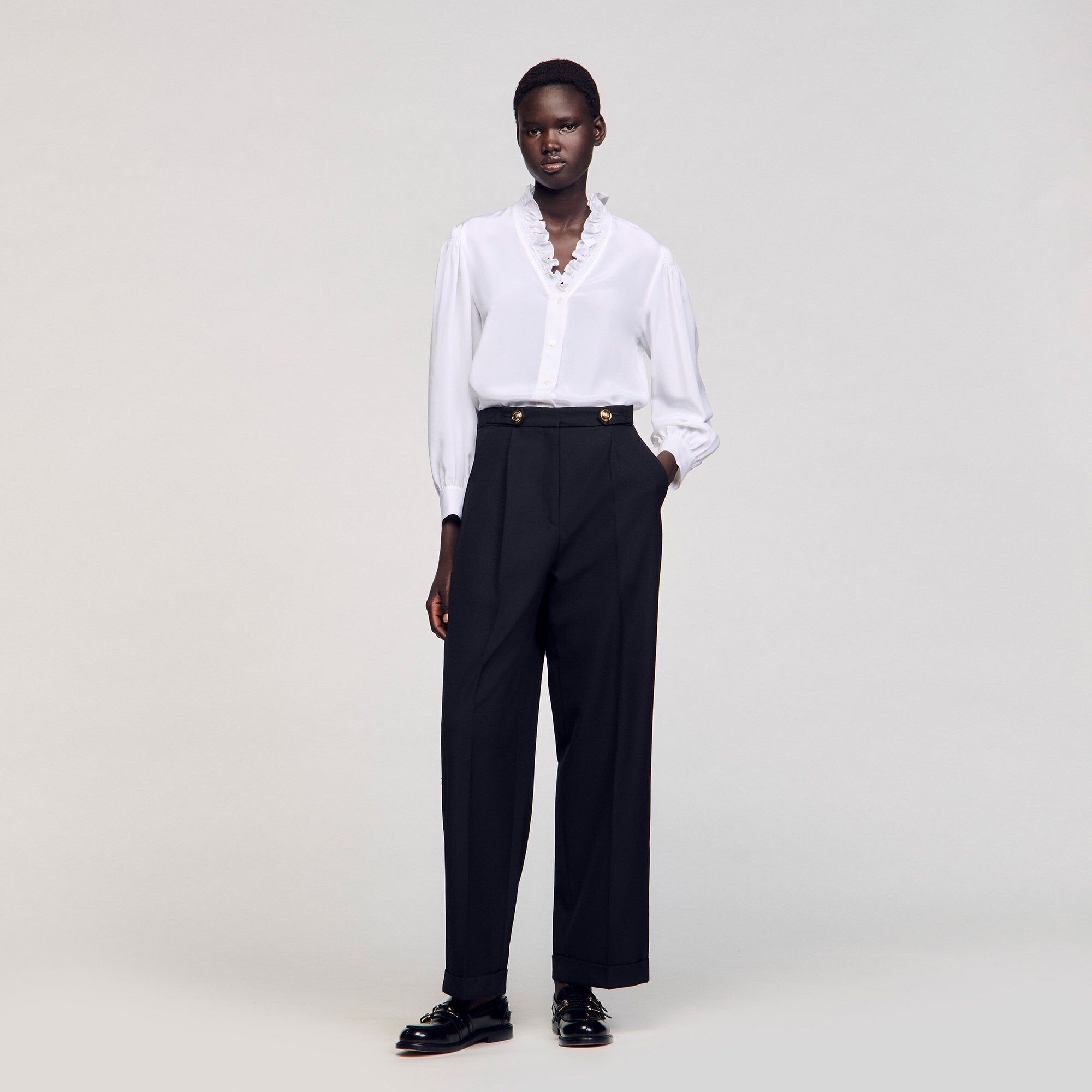 Sandro / Flowy silk shirt White