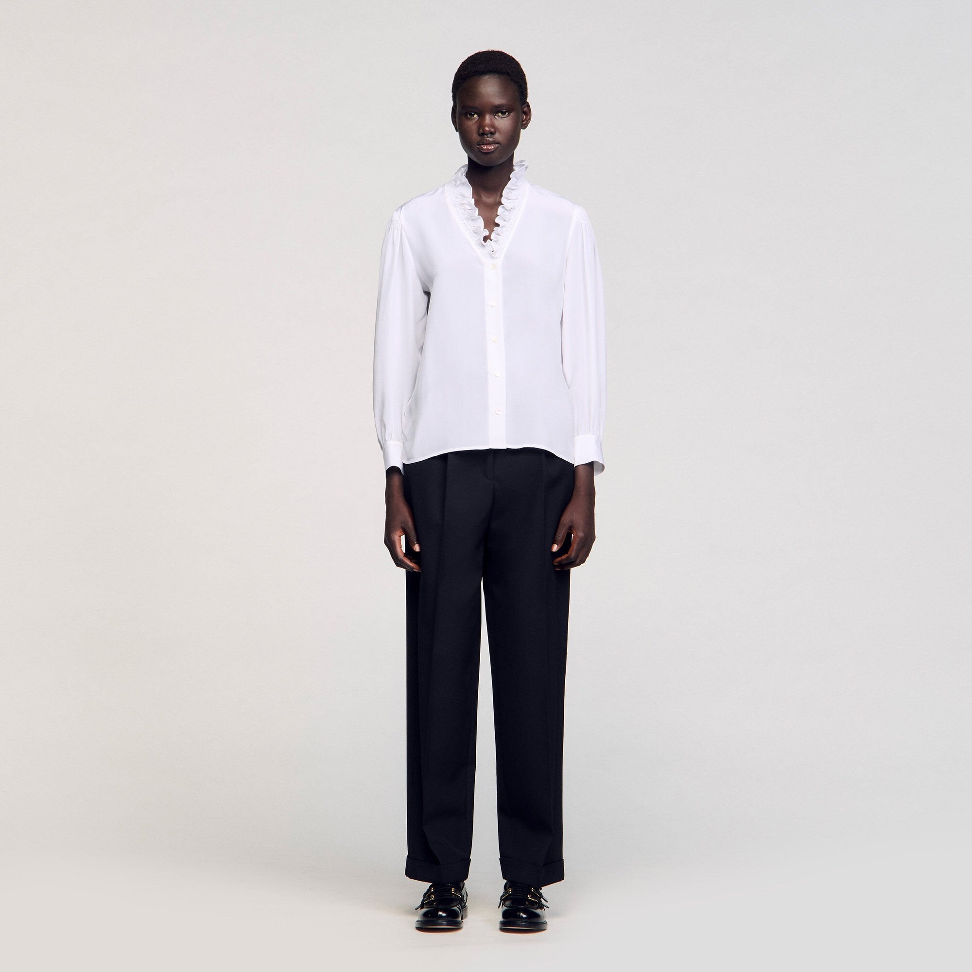 Sandro / Flowy silk shirt White
