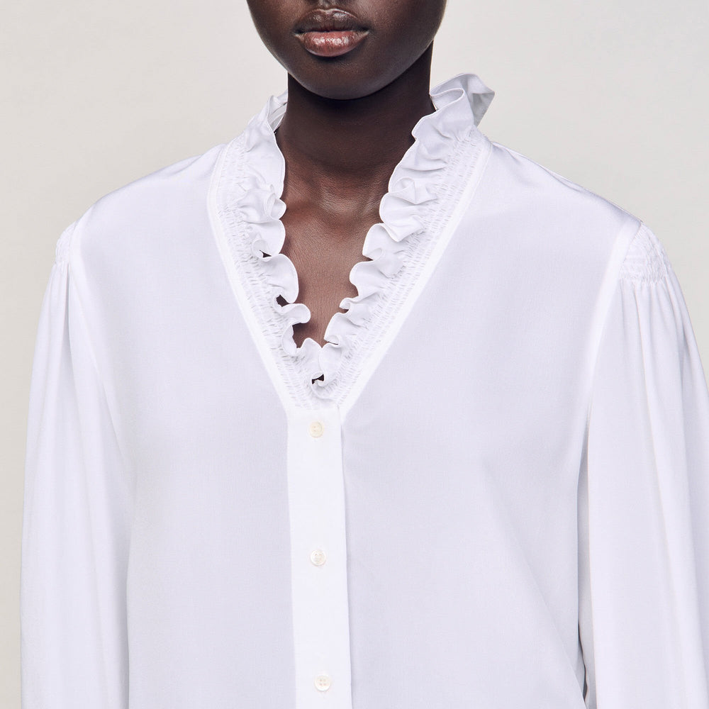 Sandro / Flowy silk shirt White