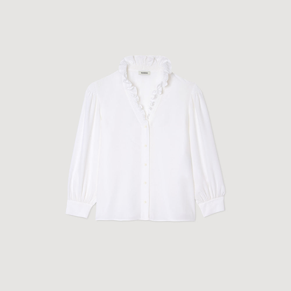 Sandro / Flowy silk shirt White