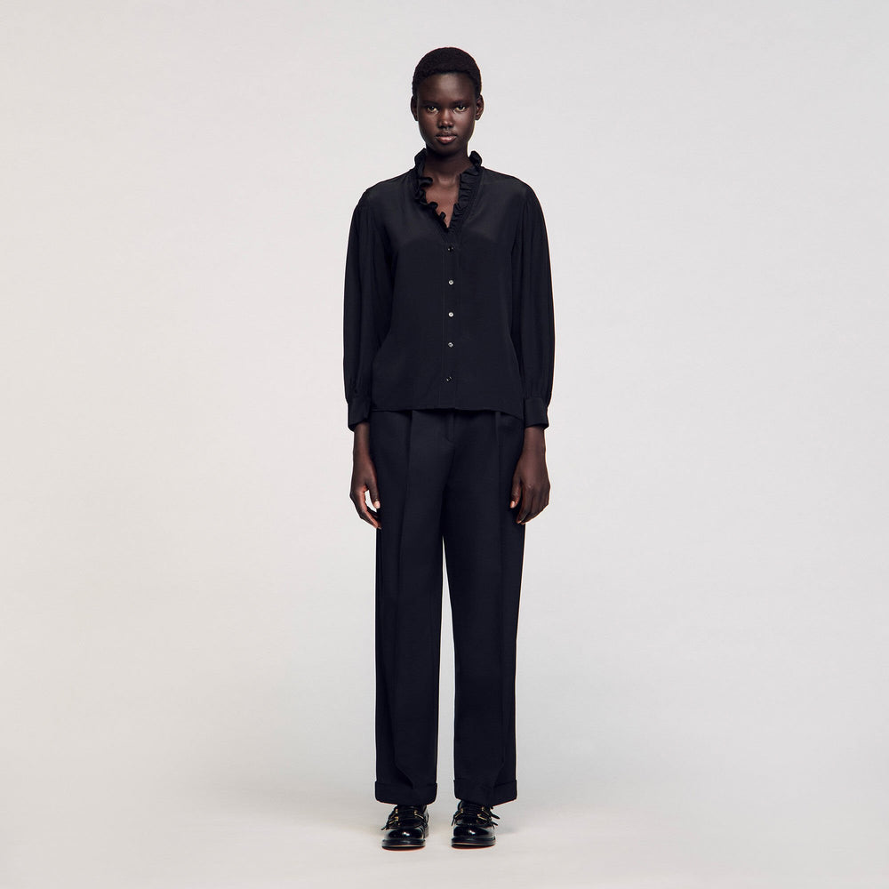 Sandro / Flowy silk shirt Black