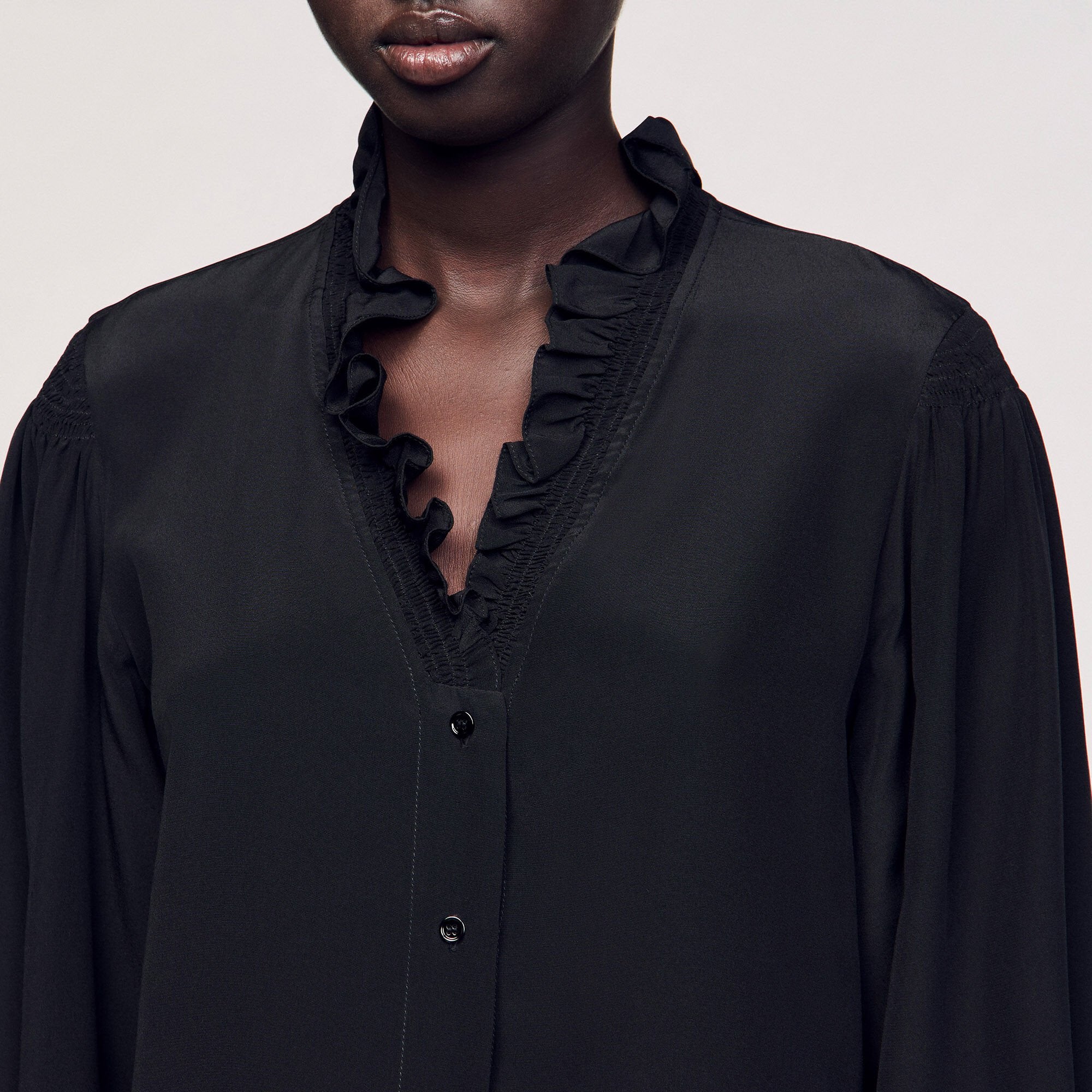 Sandro / Flowy silk shirt Black