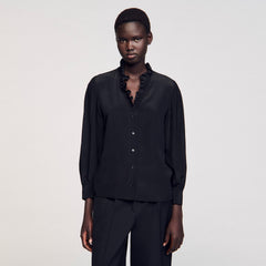 Sandro / Flowy silk shirt Black