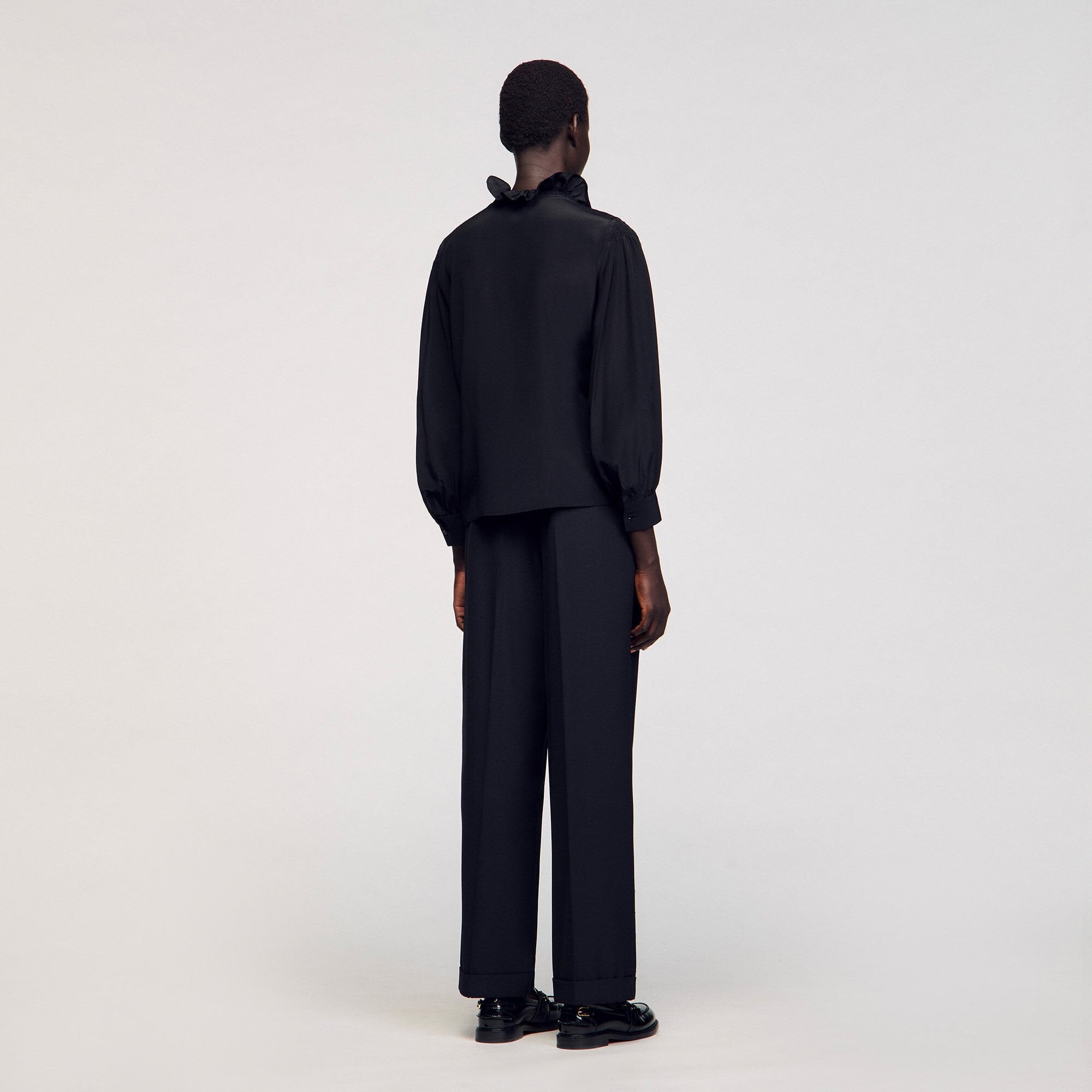 Sandro / Flowy silk shirt Black