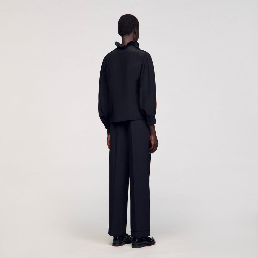 Sandro / Flowy silk shirt Black