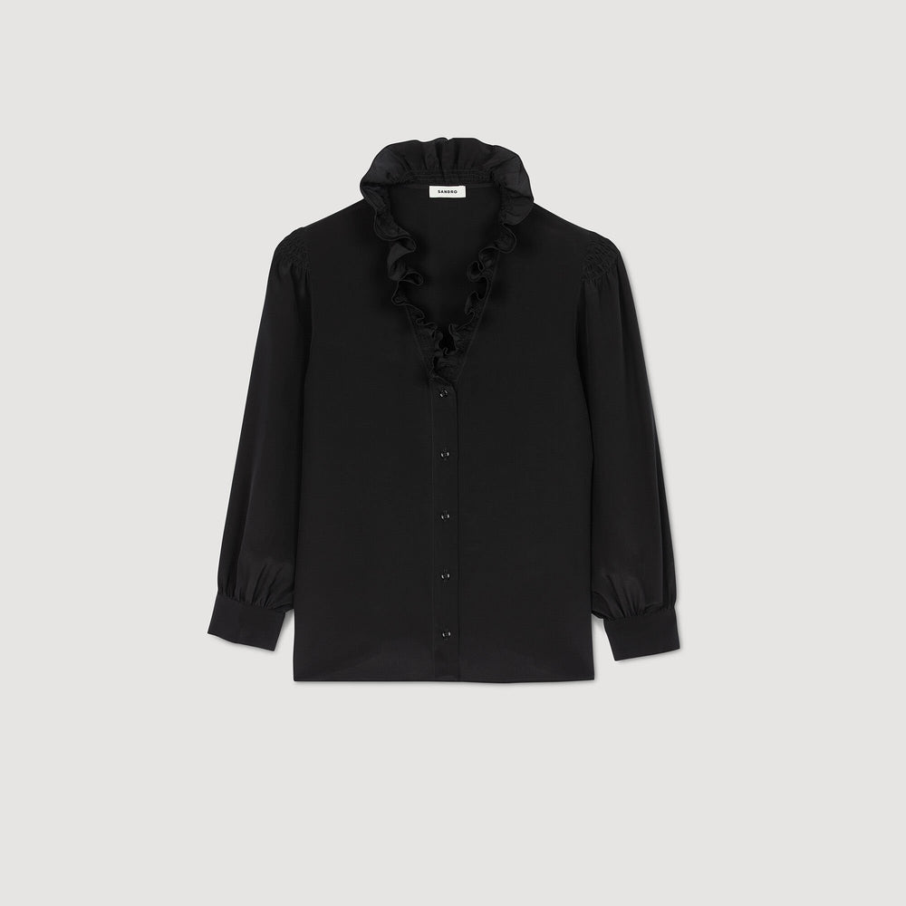 Sandro / Flowy silk shirt Black