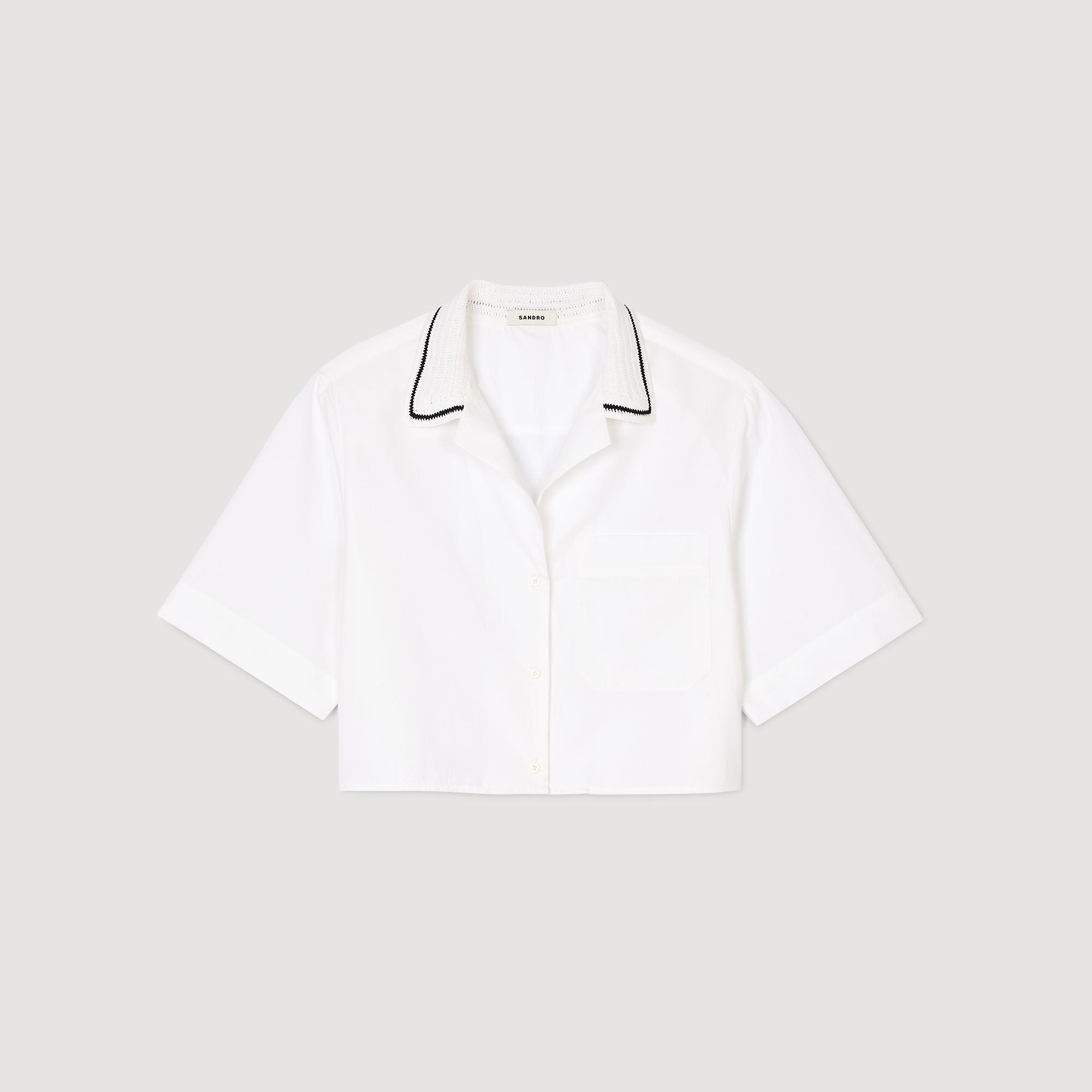 Sandro / Crochet collar shirt White