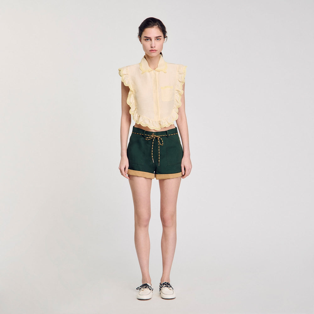 Sandro / Shirt collar with lace detail Light Yellow