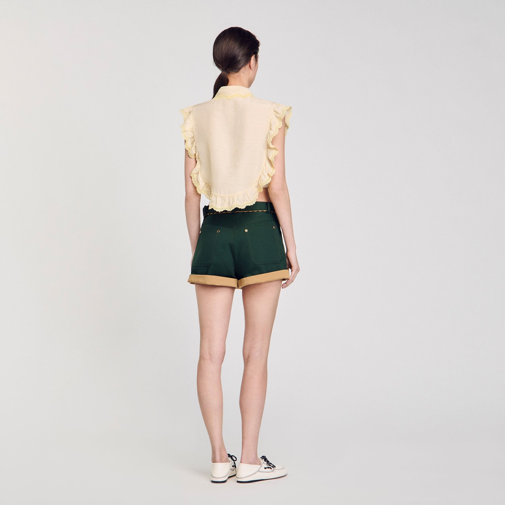 Sandro / Shirt collar with lace detail Light Yellow