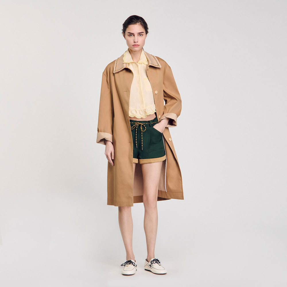 Sandro / Shirt collar with lace detail Light Yellow
