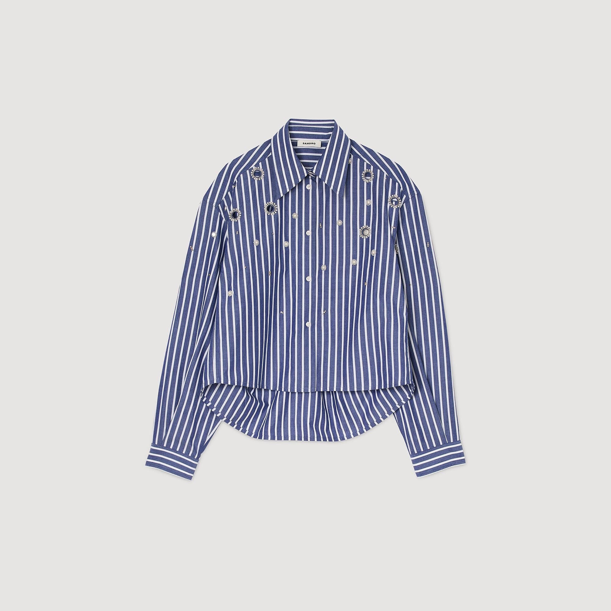 Sandro / Beaded striped shirt Blue