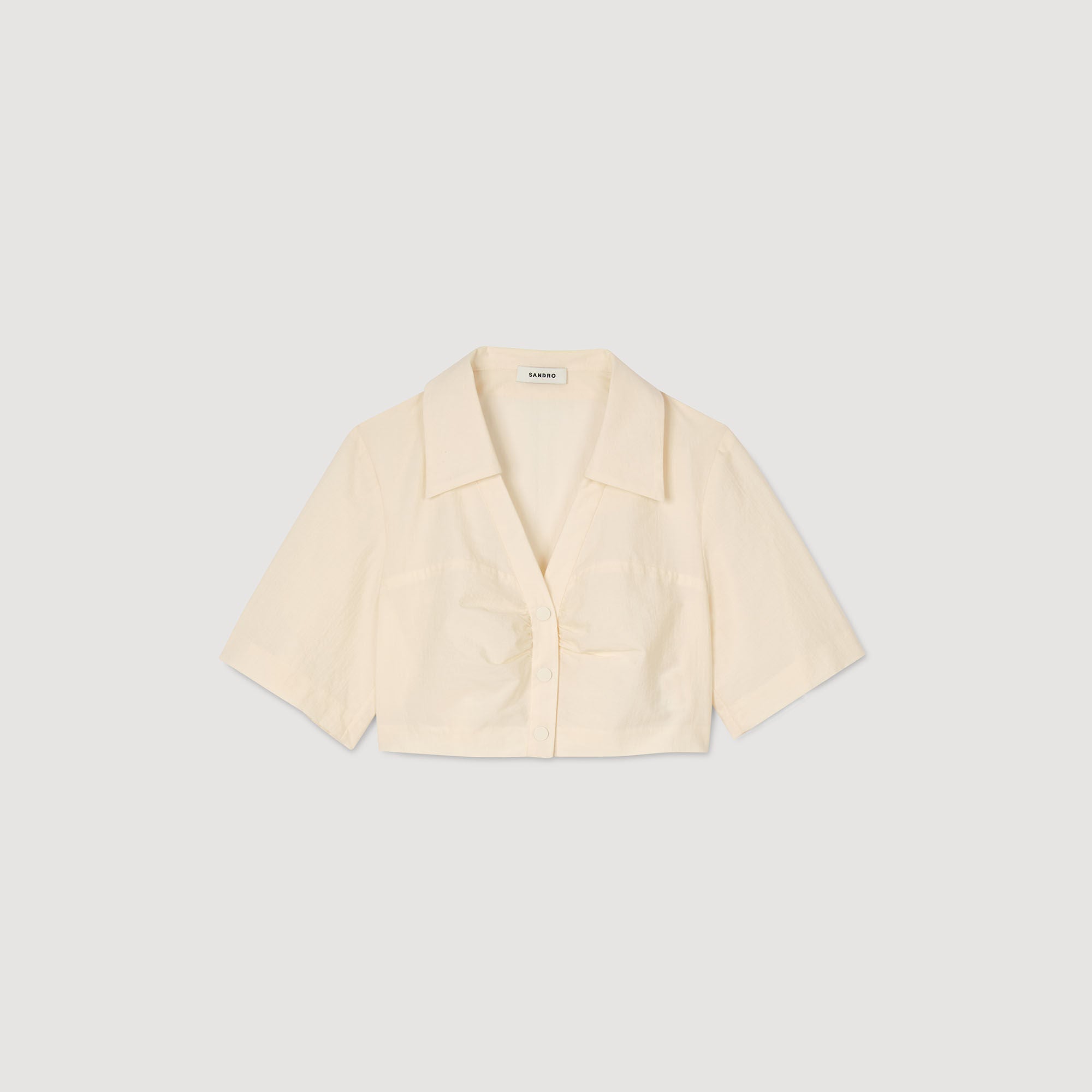 Sandro / Cropped gathered shirt Ecru