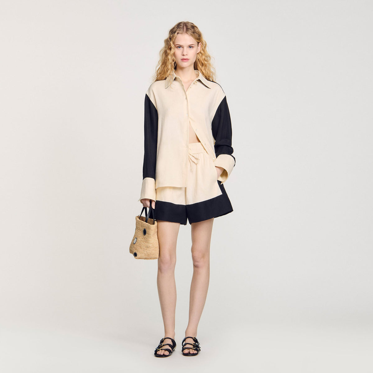 Sandro / Two-tone shirt Ecru