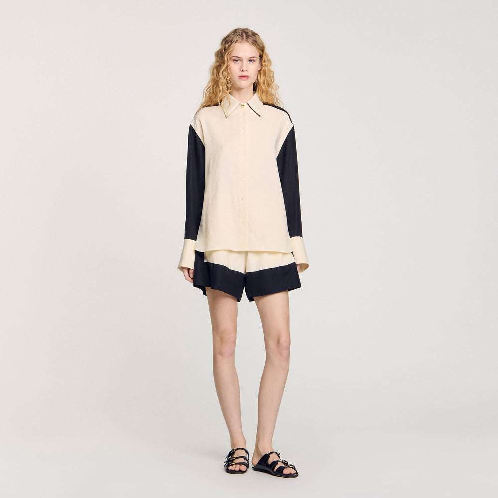 Sandro / Two-tone shirt Ecru