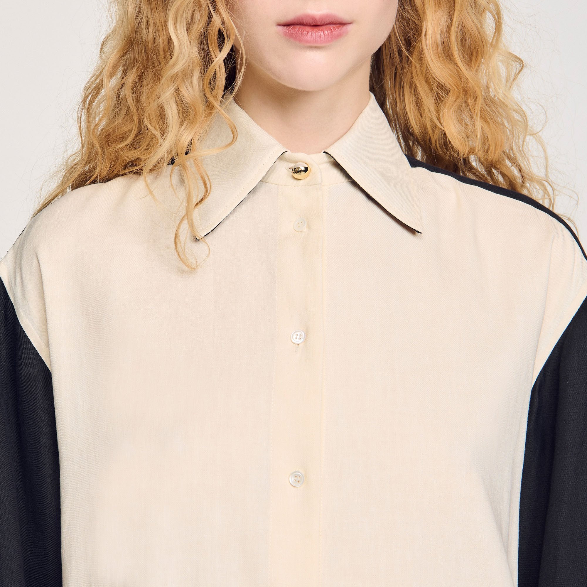 Sandro / Two-tone shirt Ecru