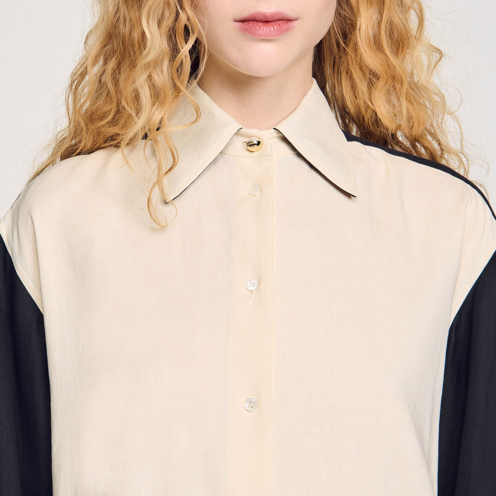 Sandro / Two-tone shirt Ecru