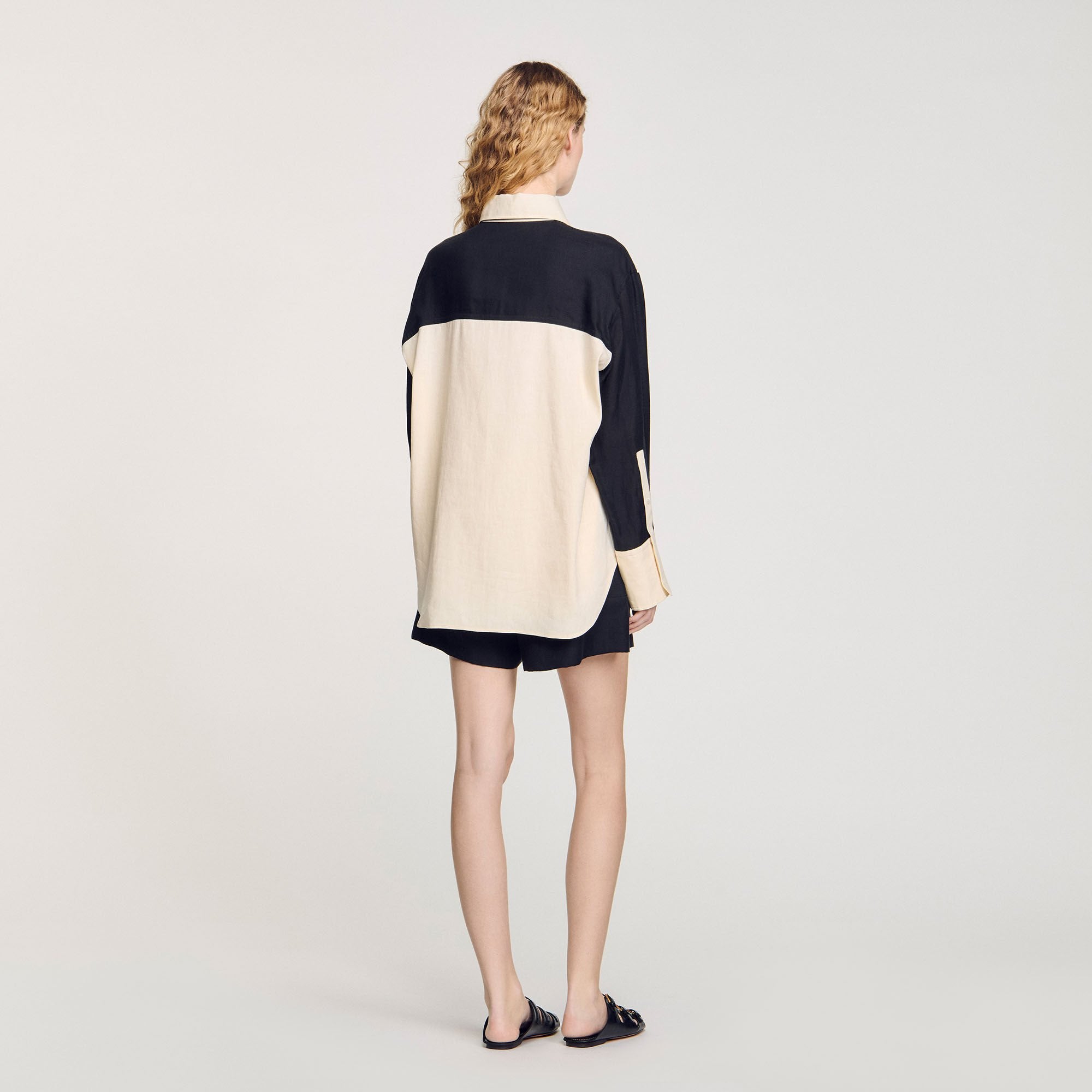 Sandro / Two-tone shirt Ecru