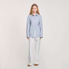 Sandro / Long tie-back shirt Sky Blue