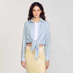 Sandro / Rhinestone shirt Sky Blue