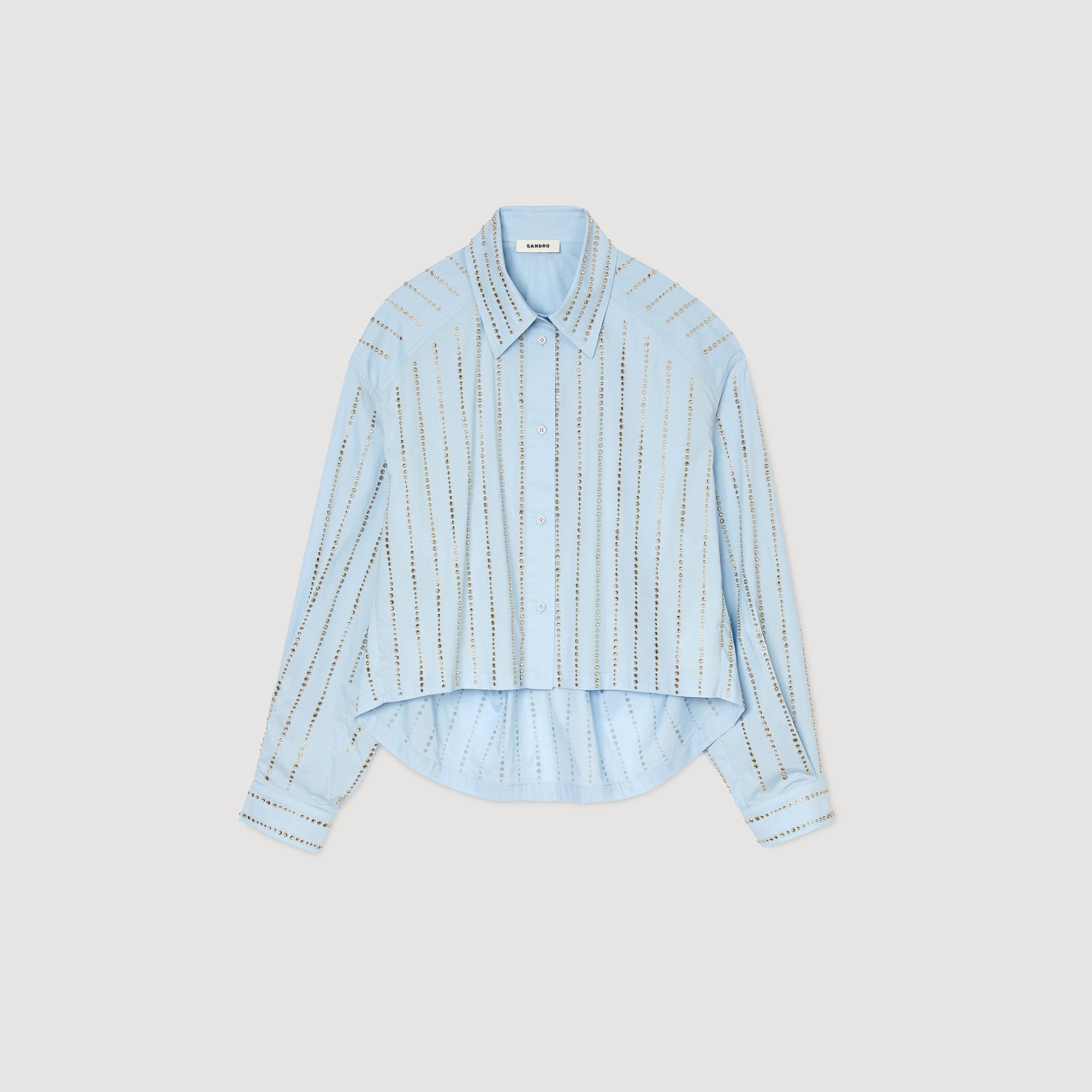 Sandro / Rhinestone shirt Sky Blue