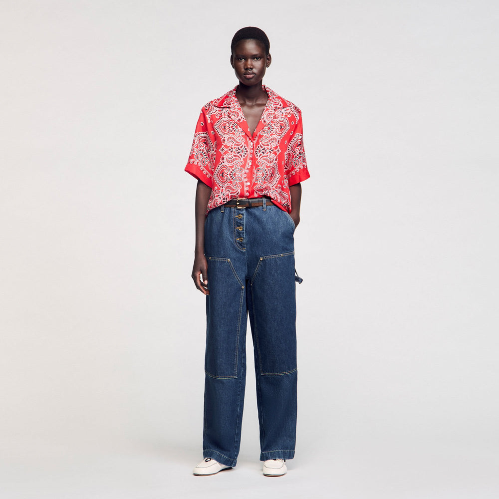 Sandro / Bandana print silk shirt Red / White
