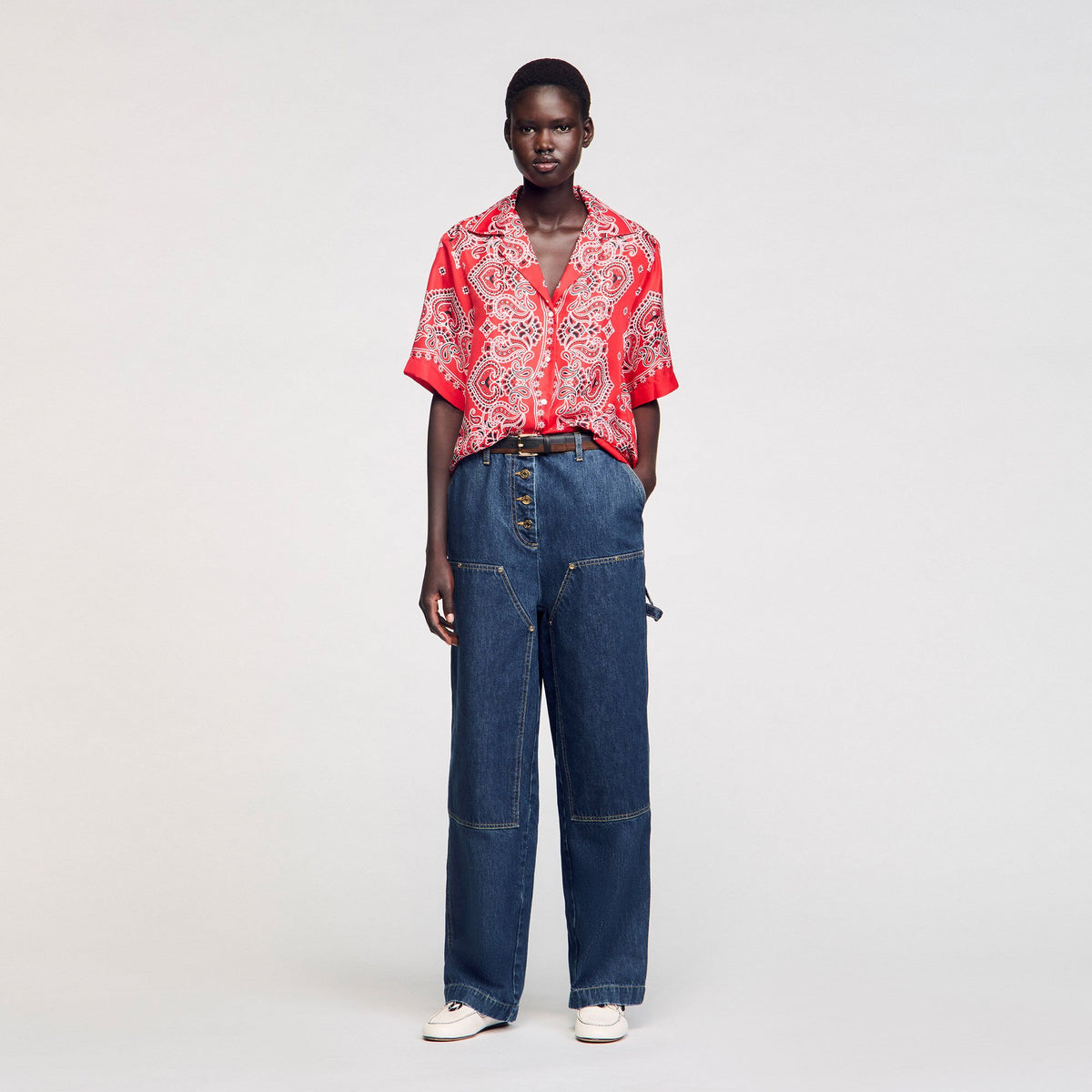 Sandro / Bandana print silk shirt Red / White