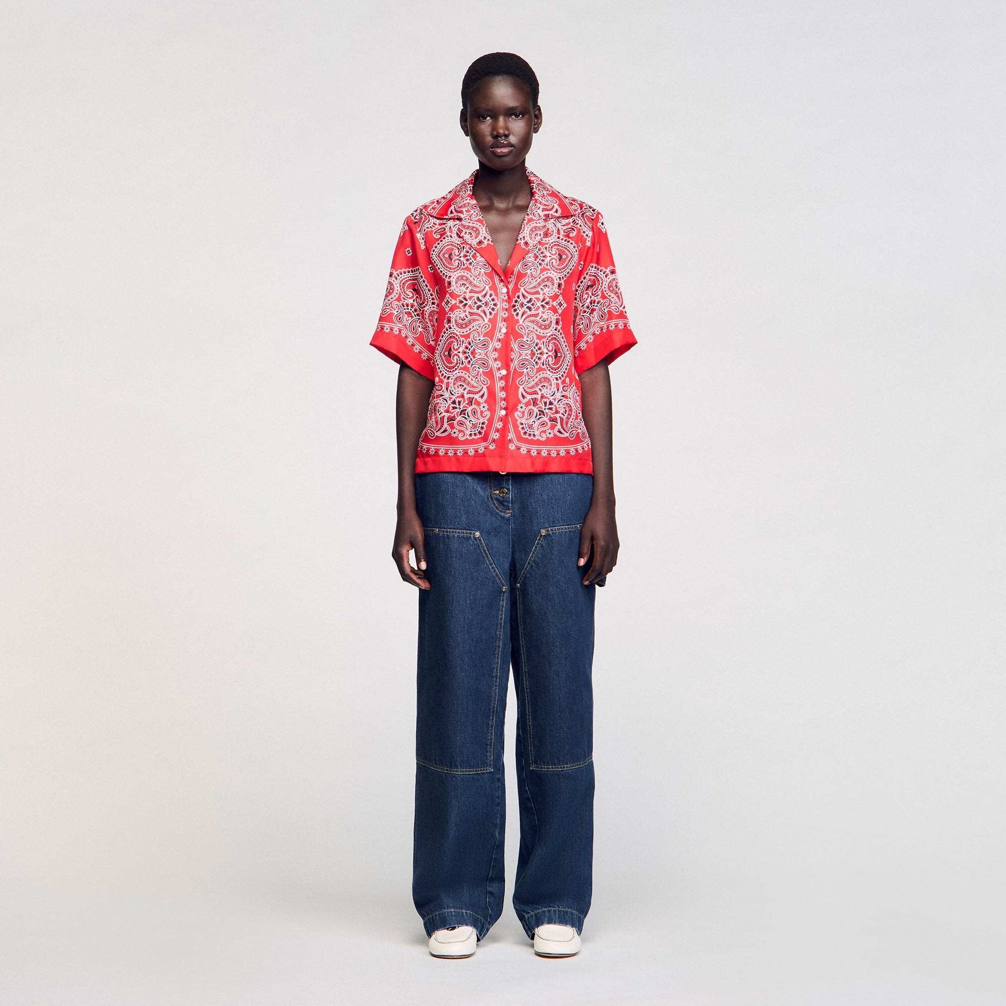 Sandro / Bandana print silk shirt Red / White
