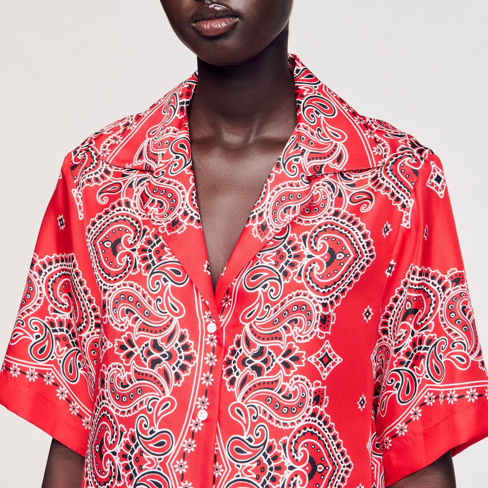 Sandro / Bandana print silk shirt Red / White