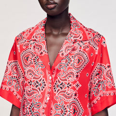 Sandro / Bandana print silk shirt Red / White