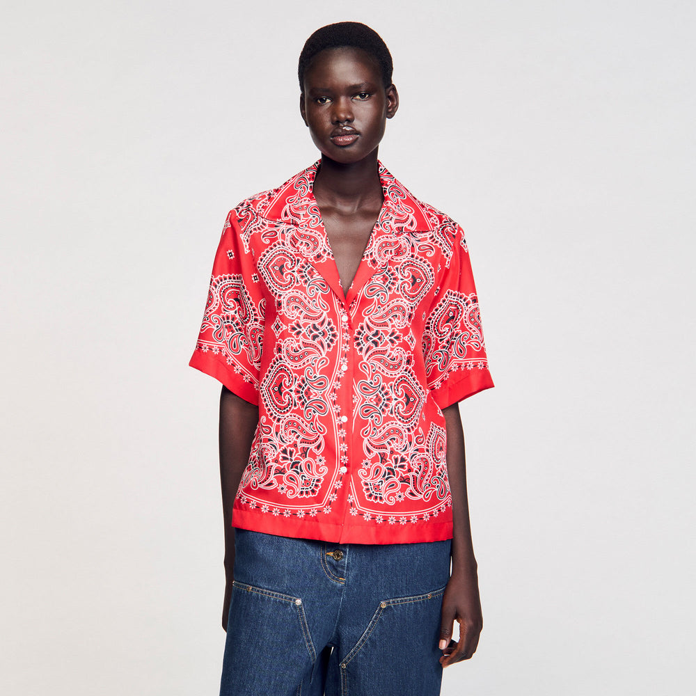 Sandro / Bandana print silk shirt Red / White