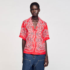 Sandro / Bandana print silk shirt Red / White