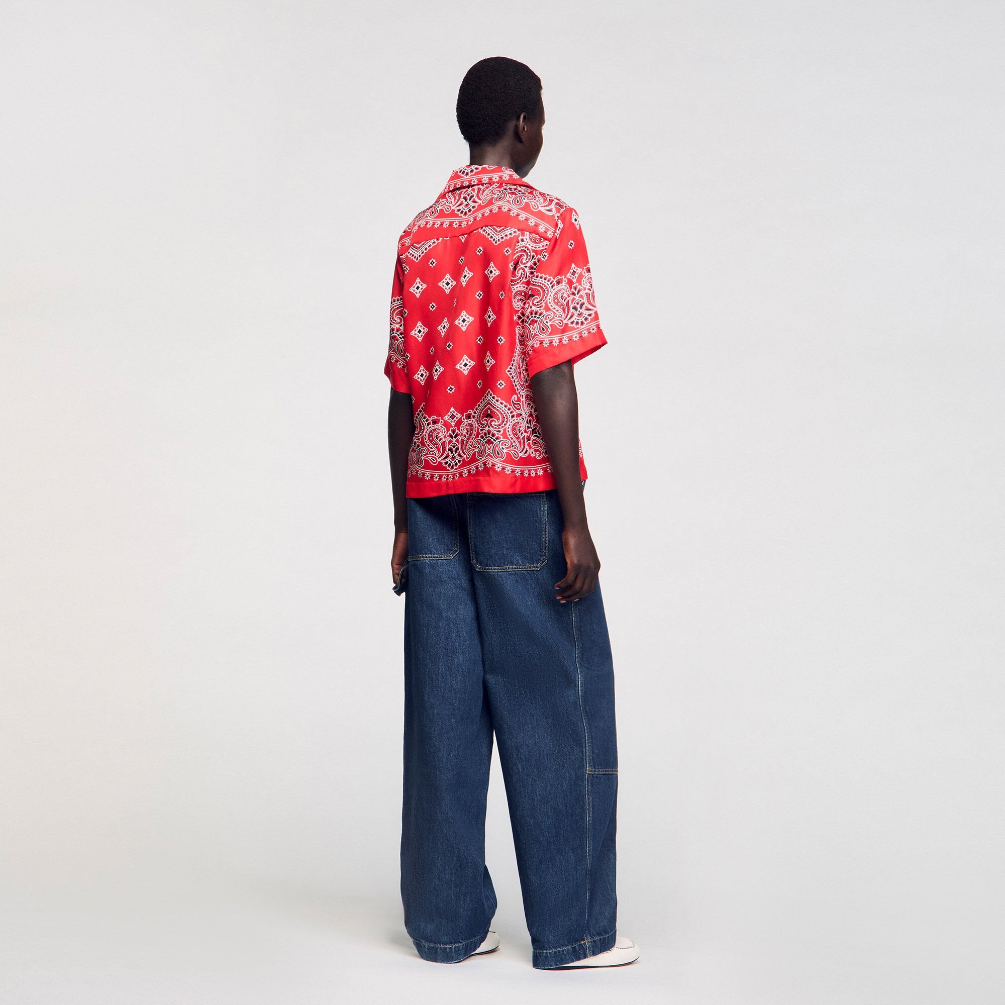 Sandro / Bandana print silk shirt Red / White