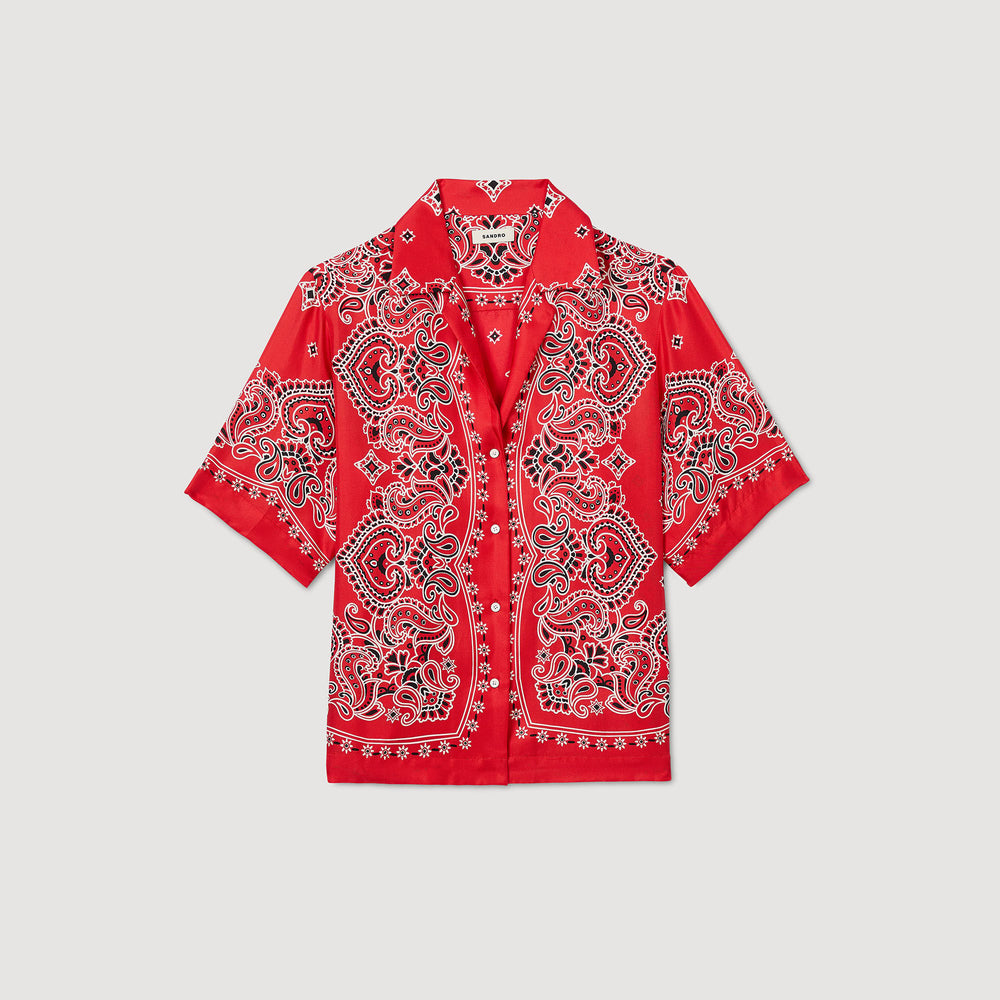Sandro / Bandana print silk shirt Red / White
