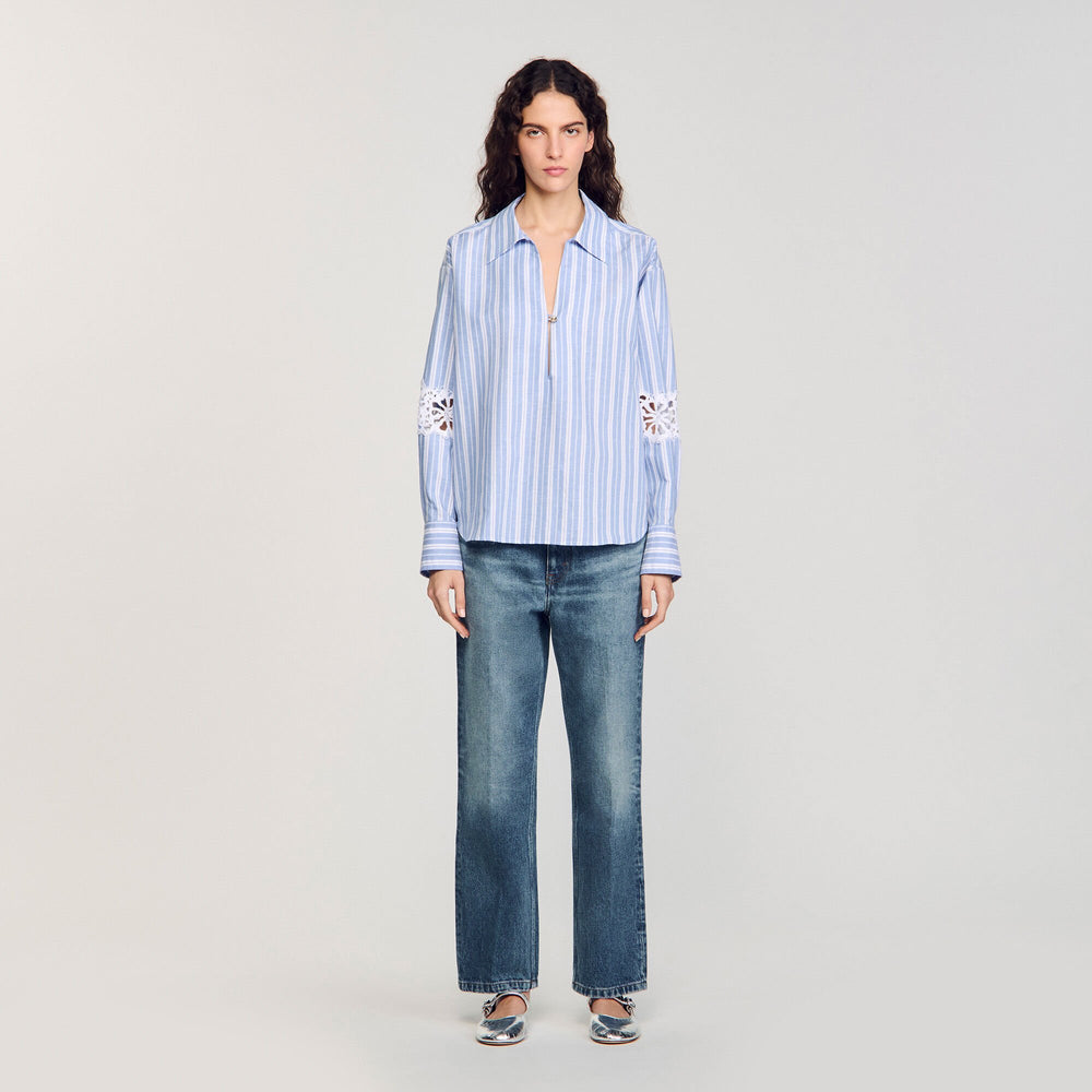 Sandro / Striped shirt Blu / White