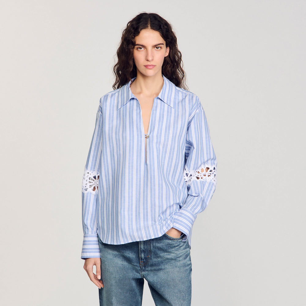 Sandro / Striped shirt Blu / White