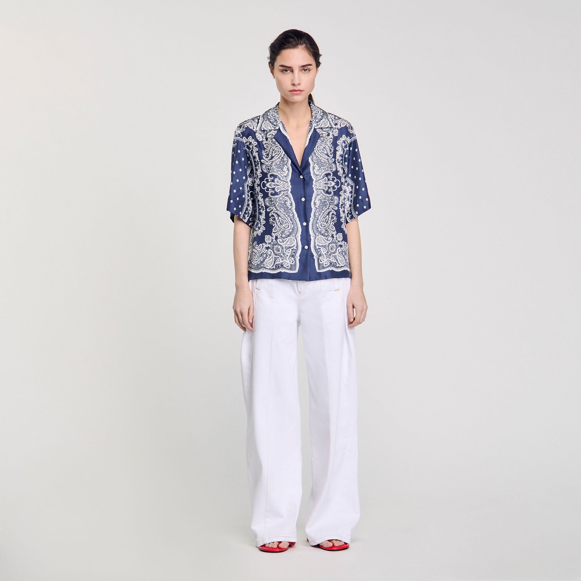 Sandro / Bandana print shirt Blu / White